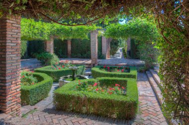 İspanya 'nın Malaga kentindeki Alcazaba kalesinin manzarası