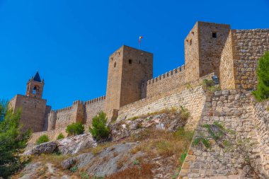 İspanyol kasabasındaki Alcazaba kalesi Antequera