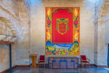 Alcala la Real, İspanya, 25 Mayıs 2021: İspanya 'nın Alcala la Real kentindeki Fortaleza de la Mota kilisesinin içi