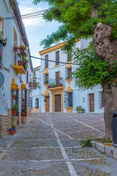Белая Улица Старом Городе Испанского Города Ронда — стоковое фото