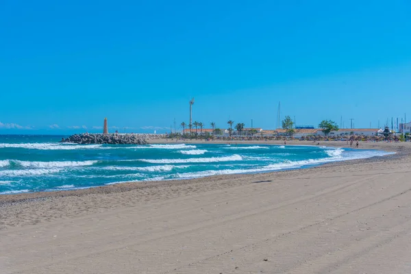 Día Soleado Playa Puerto Banús Marbella España — Foto de Stock