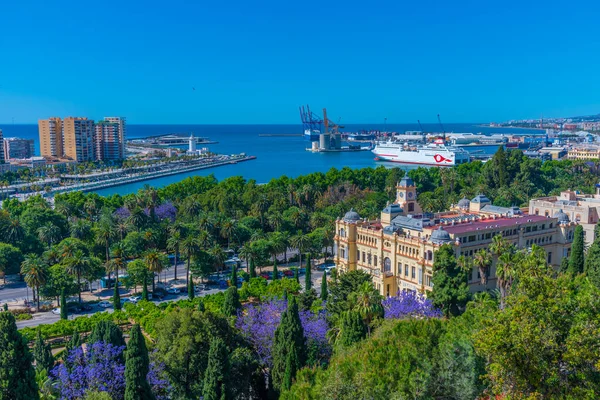 Luchtfoto Van Het Stadhuis Van Spaanse Stad Malaga — Stockfoto