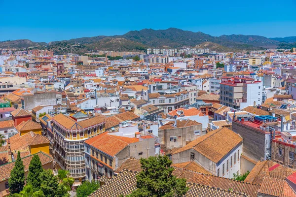 Vista Aérea Ciudad Española Malaga Los Tejados Del Casco Antiguo —  Fotos de Stock