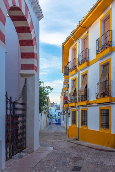 Witgekalkte Straat Oude Stad Van Spaanse Stad Cordoba — Stockfoto