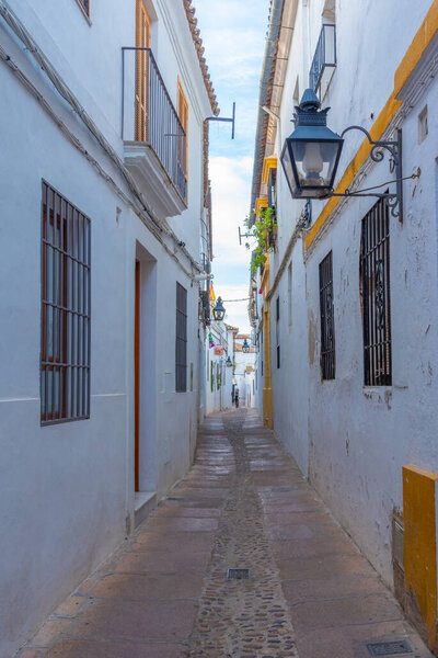 Whitewashed streets of the jewish quarter of the spanish city cordoba