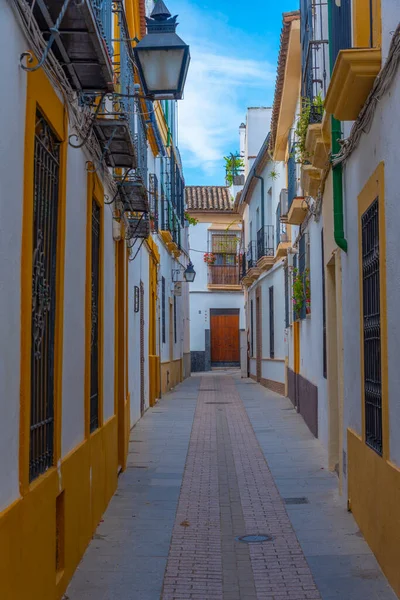 İspanya 'nın eski Cordoba şehrindeki Beyazyıkanmış cadde