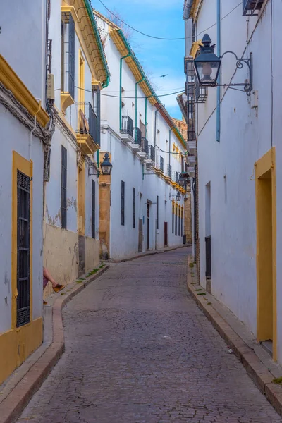 Whitewashed Street Old Town Spanish City Cordoba — ストック写真