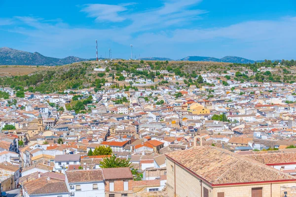 İspanya 'nın Alcala la Real şehrinin havadan görünüşü