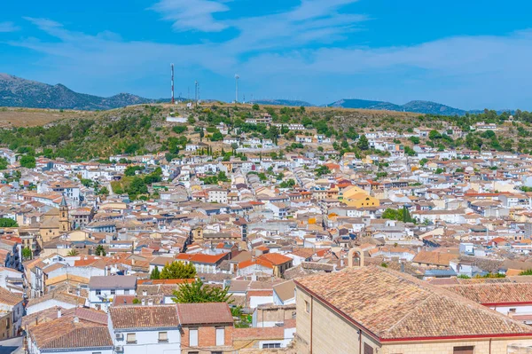 İspanya 'nın Alcala la Real şehrinin havadan görünüşü