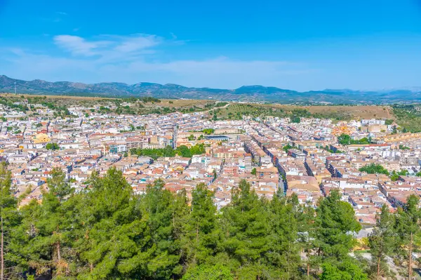 İspanya 'nın Alcala la Real şehrinin havadan görünüşü