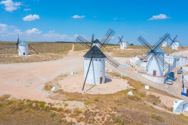 Weiße Windmühlen Campo Criptana Spanien — Stockfoto