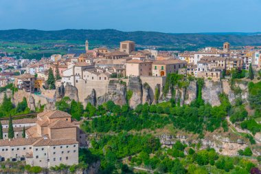 İspanyol kenti Cuenca 'nın Panorama manzarası