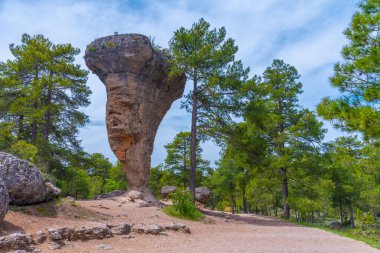 İspanyol kenti Cuenca yakınlarında Ciudad Encantada kaya oluşumları