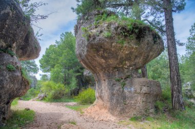 İspanyol kenti Cuenca yakınlarında Ciudad Encantada kaya oluşumları