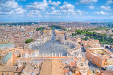Vatikan 'daki Aziz Peter Meydanı' nın havadan görünüşü.