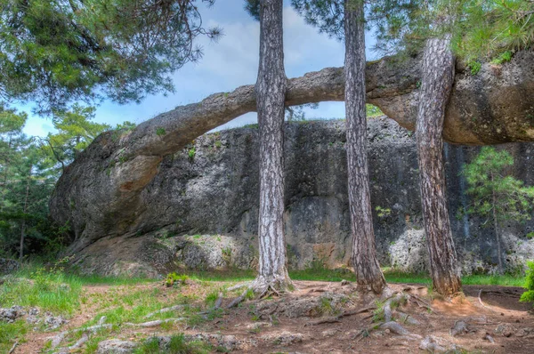 Ciudad Encantada Rock Formations Spanish Town Cuenca — стоковое фото