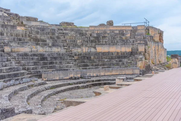 Antiguo Teatro Ruinas Romanas Sitio Segobriga España — Foto de Stock