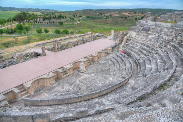Spanya Daki Segobriga Sahasındaki Roma Harabelerindeki Antik Tiyatro — Stok fotoğraf