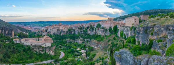 スペインのクエンカの日没の空中ビュー — ストック写真