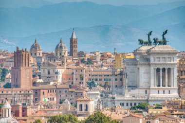 İtalyan başkenti Roma 'nın Panorama manzarası.