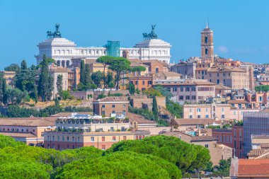 İtalyan başkenti Roma 'nın panoramik manzarası.