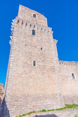 Rocca Maggiore Kalesi Assisi, İtalya.