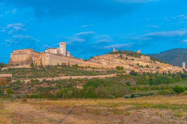 İtalyan şehri Assisi 'nin Panoraması.