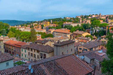 İtalyan kenti Perugia 'nın Panorama manzarası.