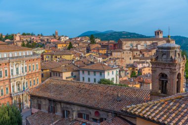 İtalya 'nın Porta Sole kentinden Perugia' nın hava manzarası.
