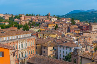 İtalya 'nın Porta Sole kentinden Perugia' nın hava manzarası.