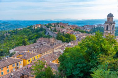 İtalya 'nın Porta Sole kentinden Perugia' nın hava manzarası.