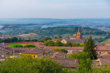 Rocca Paolina, İtalya 'dan Perugia' nın hava manzarası.