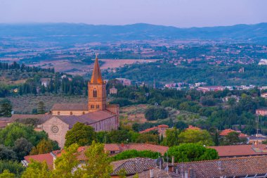 Rocca Paolina, İtalya 'dan Perugia' nın hava manzarası.