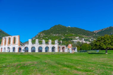İtalyan kenti Gubbio 'da Romano Tiyatrosu.