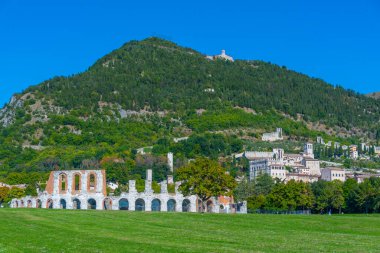 İtalyan kenti Gubbio Panorama Manzarası.