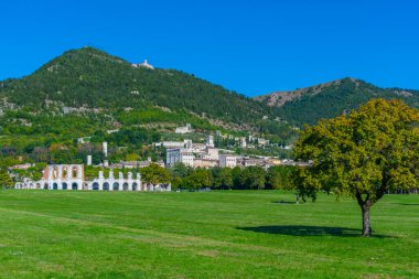 İtalyan kenti Gubbio Panorama Manzarası.