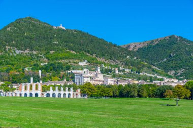 İtalyan kenti Gubbio Panorama Manzarası.