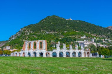 İtalyan kenti Gubbio Panorama Manzarası.