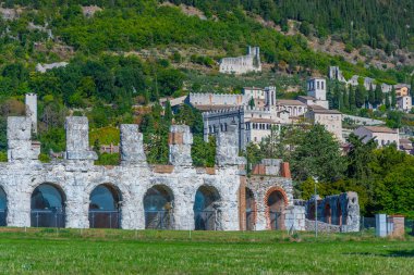 İtalyan kenti Gubbio Panorama Manzarası.