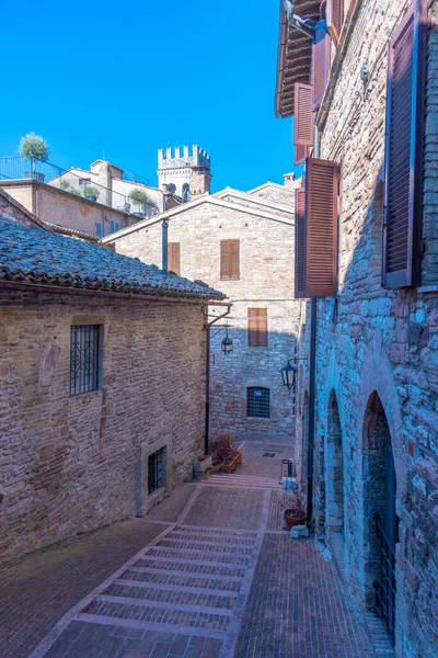 Rue Étroite Dans Vieille Ville Assise Italie — Photo