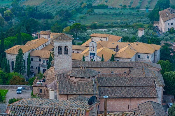 Zonsopgang Uitzicht Daken Assisi Italië — Stockfoto