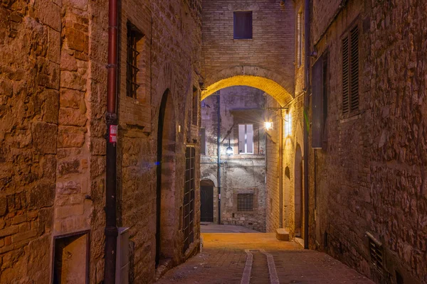 Sunset Narrow Street Old Town Assisi Italy — Stock Photo, Image