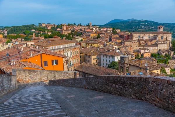 İtalya 'nın Porta Sole kentinden Perugia' nın hava manzarası.