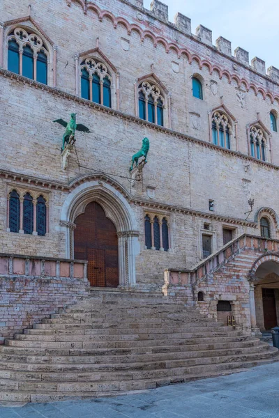 Palazzo Dei Priori Oude Stad Van Perugia Italië — Stockfoto