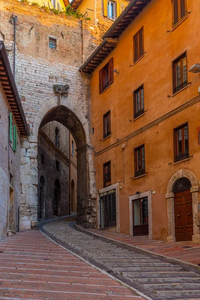 Rua Estreita Cidade Velha Perugia Itália — Fotografia de Stock