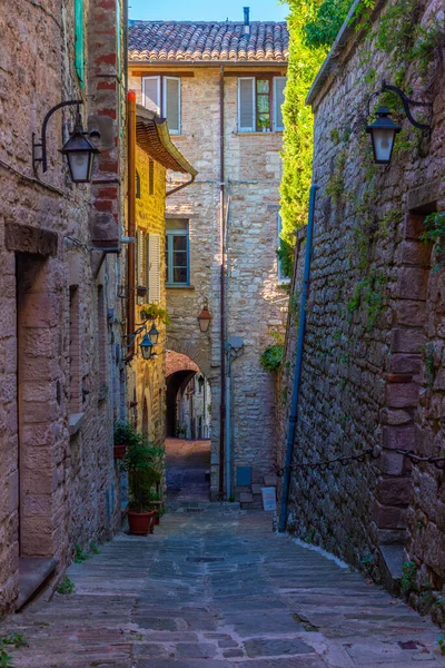Rua Estreita Cidade Velha Gubbio Itália — Fotografia de Stock