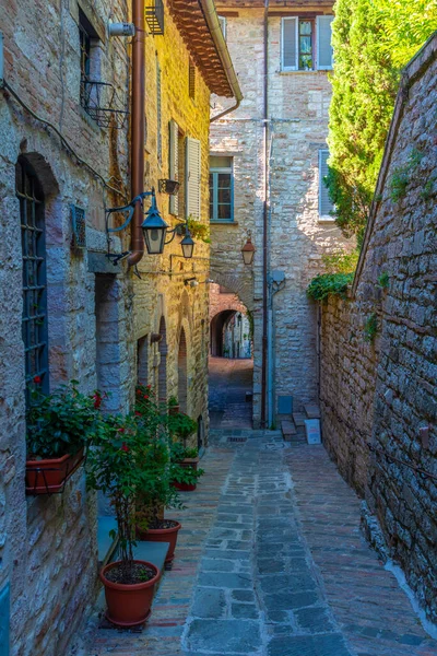 Enge Gasse Der Altstadt Von Gubbio Italien — Stockfoto