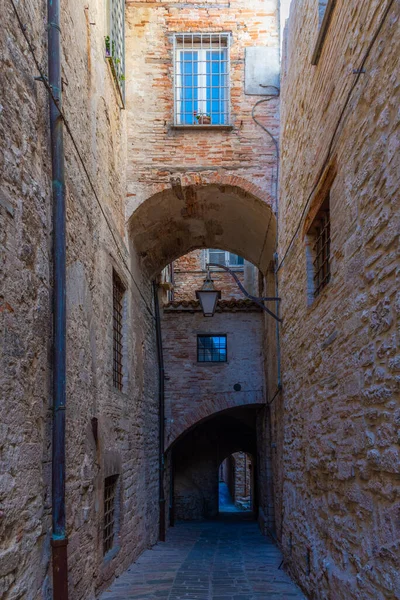 Smal Gata Den Gamla Staden Gubbio Italien — Stockfoto