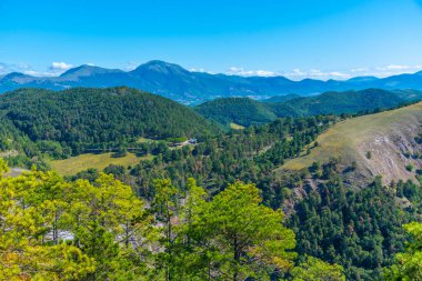 Gubbio, İtalya yakınlarındaki Umbria 'nın dağlık manzarası.