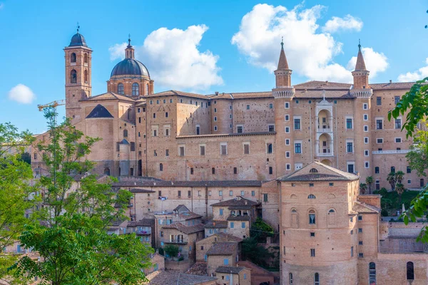 İtalyan şehri Urbino 'nun görkemli Palazzo Ducale' si.